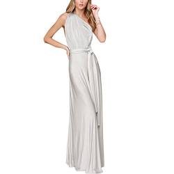 FYMNSI Damen Multiway Lange Abendkleid Hochzeit Brautjungfernkleid Bodenlang Partykleid Cocktailkleid Cabrio Wickelkleid V-Ausschnitt Festlich Kleid Rückenfrei Neckholder Maxikleid Sommer Strandkleid von FYMNSI