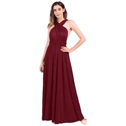 FYMNSI Damen Multiway Lange Abendkleid Hochzeit Brautjungfernkleid Bodenlang Partykleid Cocktailkleid Cabrio Wickelkleid V-Ausschnitt Festlich Kleid Rückenfrei Neckholder Maxikleid Sommer Strandkleid von FYMNSI