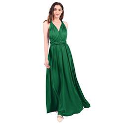 FYMNSI Damen Multiway Lange Abendkleid Hochzeit Brautjungfernkleid Bodenlang Partykleid Cocktailkleid Cabrio Wickelkleid V-Ausschnitt Festlich Kleid Rückenfrei Neckholder Maxikleid Sommer Strandkleid von FYMNSI