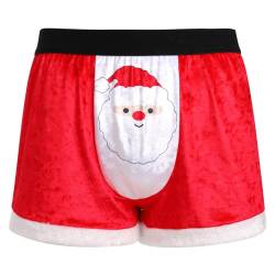 Herren Weihnachts Boxershorts Smat Unterw?sche Weihnachten Unterhosen M?nner Boxershorts Slip Nachtw?sche Reizw?sche Retroshorts Elastische Boxer Hipster Herrenunterw?sche Trunk Rot Weihnachtsmann L von FYMNSI