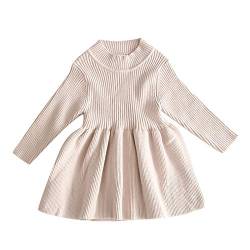 Neugeborenes Baby M?dchen Gestrickt Kleid Strick Pullover Langarm Strickkleid Prinzessin Minikleid Herbst Winter Warm H?keln Tops Partykleid Einfarbig Winterpulli Winterpullover Aprikose 3-4 Jahre von FYMNSI