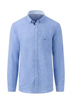 FYNCH-HATTON Herren Premium Leinenhemd mit Button-Down-Kragen, Crystal Blue, L von FYNCH-HATTON