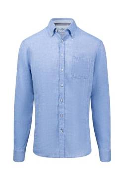 FYNCH-HATTON Premium Leinenhemd mit Button-Down-Kragen Bright Ocean/XL von FYNCH-HATTON