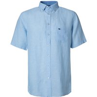 Fynch-Hatton Herren Kurzarmhemd blau Leinen von FYNCH-HATTON