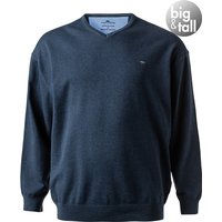 Fynch-Hatton Herren Pullover blau Baumwolle unifarben von FYNCH-HATTON