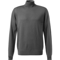 Fynch-Hatton Herren Rollkragenpullover grau Merinowolle unifarben von FYNCH-HATTON