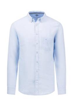 Premium Leinenhemd mit Button-Down-Kragen Light Sky/XL von FYNCH-HATTON
