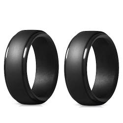 FYOBOT 8 mm Beliebte MäNner Silikon Coole Ringe Frauen Silikon Ehering Umweltfreundlicher Outdoor-Sportring 2 StüCk 8 von FYOBOT