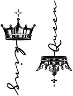 2 Pcs Englische Krone Kräuter Semi-Permanent Paar Saft Wasserdicht Langlebige Männer Und Frauen Tattoo Aufkleber von FYRHLH
