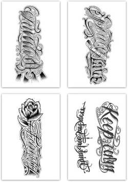 2 Stück Kursive Temporäre Tattoo-Aufkleber Für Männer, Wasserdicht, Langlebig, Arm, Brust, Saft, Semi-Permanente Simulations-Tattoo von FYRHLH