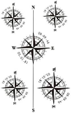 5 Stück Kompass-Kräuter-Temporäre Tattoo-Aufkleber Für Männer Und Frauen, Wasserdicht, Langlebig, Arm-Simulations-Tattoo, Semi-Permanent, Kann Nicht Abgewaschen Werden von FYRHLH