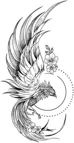 5 Stück Kräuter-Phoenix Temporäre Tattoo-Aufkleber Für Männer Und Frauen, Pflanzliche Semi-Permanente Arm-Simulations-Tätowierung, Nicht Reflektierend von FYRHLH
