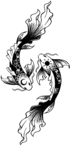 Yin Yang Fisch Kräuterpersönlichkeit Männer Und Frauen Wasserdichte Dauerhafte Tattoo-Aufkleber Für Paare von FYRHLH
