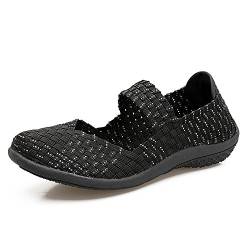 FZDX Damen Schuhe Handgemachte Elastische Gewebte Slip-on Leichte Atmungsaktive Mode Outdoor Walking Schuhe von FZDX