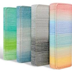 FZSECRIU Brillenetui Hardcase, 4 Stücke Brillenetui Damen,Brillenbox, Brillenetui Hardcase Bunt, Brillenetui Hartschale, Regenbogen Brillenetui Faltbar, Brillenaufbewahrung (Farbverlauf) von FZSECRIU