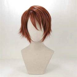 FZYUYU anime cosplay perückeGame Identity V Seer Eli Clark Skin Wig Cosplay Costume Short Brown Men Synthetic Fake Hair Halloween Party Role Play Wigs von FZYUYU