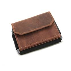 Fa.Volmer ® Mini Geldbörse mit Münzfach aus Büffelleder | Echtleder Slim Wallet | Platz für 12 Karten | Modell Seward von Fa.Volmer