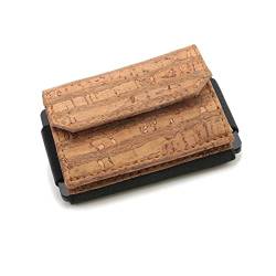 Fa.Volmer ® Mini Geldbörse mit abnehmbarem Münzfach aus Kork | Slim Wallet vegan | Platz für 12 Karten | Modell Austin von Fa.Volmer