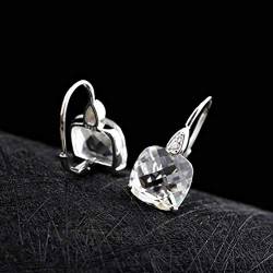 Ohrhänger für Damen, modische Ohrringe, S925-Sterlingsilber, handgefertigt, weiblich, facettierte weiße Kristall-Ohrringe (Kristall 1, Einheitsgröße) von FaLkiN