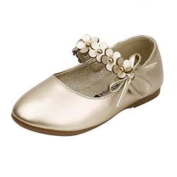 FaLkin Kinderschuhe Elegant rutschfeste Weicher Boden Kinder Abendschuhe Prinzessin Schuhe Hochzeitsschuhe Schuhe MäDchen Party Ballerinas Kleidschuhe (Gold, 30 Little Child) von FaLkin