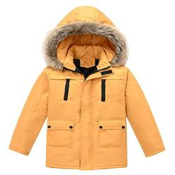 Mädchen Winterparka Softshelljacke mit mit Abnehmbare Kapuz Solide Winterjacke Casual Oberbekleidung Dicke Warme Oberbekleidung Kapuzenjacke mit Tasche Outdoorjacke Wintermantel von FaLkin