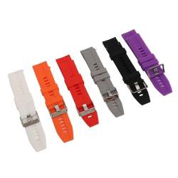 Fabater Uhrenarmbänder, 22 Mm Silikon-Smartwatch-Armband, Bequem, Verschleißfest, 6 Stück, für Damen Im Alltag (Schwarz Weiß Grau Rot Lila Orange) von Fabater