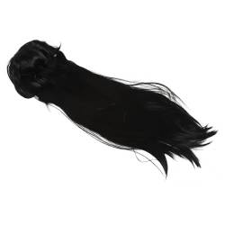 Lange Gerade Cosplay-Perücke, Schwarze Farbe, Lange Glatte Haare, Fest Tragendes, Atmungsaktives Netz für Partys von Fabater