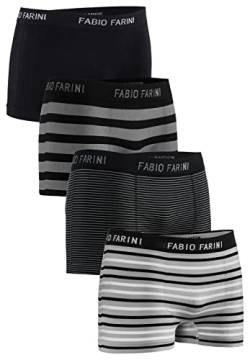 Fabio Farini 4er-Pack Seamless Boxershorts Unterhosen Männer aus Microfaser, Nahtlose Retroshorts für Herren im Multi-Set - Set 33 S von Fabio Farini