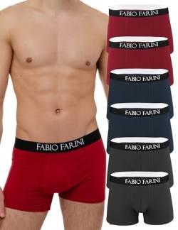 Fabio Farini 6er Pack Boxershorts Herren aus Baumwolle Retroshorts Men Unterwäsche Pants Farbmix - je 2X Navy, Rot, Grau L von Fabio Farini