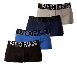 Fabio Farini Boxershorts Herren Men Unterhose Boxer in Schwarz, Mehrfarbig Baumwolle 4er Pack Mehrfarbig S von Fabio Farini