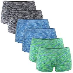 Fabio Farini Damen Panties 6er Pack Hipsters Boxershorts nahtlos, Seamless aus weichem Microfaser-Gewebe 2X Neon Grün/2x Neon Blau/2x Schwarz XS (34) von Fabio Farini