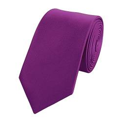 Fabio Farini - Herren Krawatte 6cm Breite einfarbig - elegante Unifarben Männer Schlipse für Arbeit Business Anzug Büro Lila Dunkel Lila von Fabio Farini