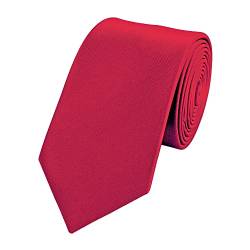 Fabio Farini - Herren Krawatte 6cm Breite einfarbig - elegante Unifarben Männer Schlipse für Arbeit Business Anzug Büro Rot Signalrot von Fabio Farini