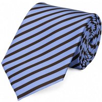 Fabio Farini Krawatte Herren Krawatte Blautöne - verschiedene Blaue Männer Schlips in 8cm (ohne Box, Gestreift) Breit (8cm), Summer Blue/Black von Fabio Farini