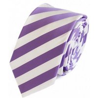 Fabio Farini Krawatte Herren Krawatte Lila - verschiedene Lila Männer Schlips in 6cm (ohne Box, Gestreift) Schmal (6cm), Weiß Lila - Mistic Purple/White von Fabio Farini