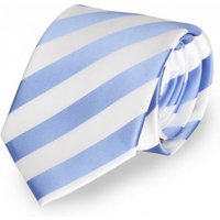 Fabio Farini Krawatte gestreifte Herren Krawatte - Tie mit Streifen in 6cm oder 8cm Breite (ohne Box, Gestreift) Schmal (6cm), Weiß/Perlblau von Fabio Farini