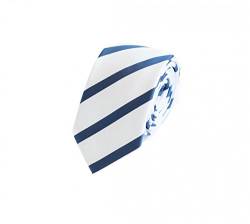 Fabio Farini Modern gestreifte Herren Krawatte in 6cm - Passend fürs Büro zum Anzug durch Robuste Pflegeleichte Mikrofaser Blau Weiß Dunkelblau von Fabio Farini