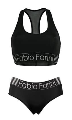Fabio Farini Sport-BH Set, Racerback-BH und passende Panty in Schwarz oder Marineblau Schwarz 1 S von Fabio Farini
