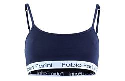 Fabio Farini Sport-BH Sports-Bra mit breitem Unterbrustband und Spaghetti-Trägern, in 3 Farben Blau L von Fabio Farini