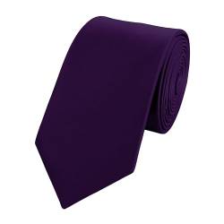 Fabio Farini - einfarbige elegante Unicolor Krawatten für Herren in 6 cm und 8 cm zur Auswahl Lila Violett Schmal (6 cm) von Fabio Farini