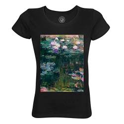 Rundhals-T-Shirt aus Bio-Baumwolle für Damen Monet Die Nymphen Malerei Impressionismus Frankreich von Fabulous