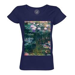 Rundhals-T-Shirt aus Bio-Baumwolle für Damen Monet Die Nymphen Malerei Impressionismus Frankreich von Fabulous