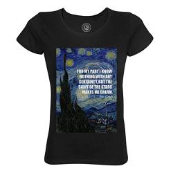 Rundhals-T-Shirt aus Bio-Baumwolle für Damen Van Gogh Quotes Inspirational Painter Motivation von Fabulous