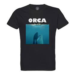 Rundhals-T-Shirt aus Bio-Baumwolle für Herren Orca - Jaws Parodie Film Hai Orca von Fabulous