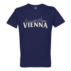 Rundhals-T-Shirt aus Bio-Baumwolle für Herren Vienna Minimalist Wien Reisen Österreich Mozart von Fabulous