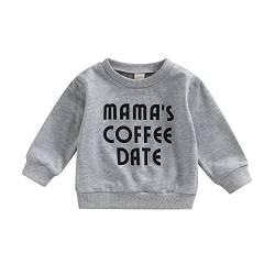 Fabumily Baby Junge Mädchen Sweatshirt Neugeborene Herbstkleidung Langarm Mama's Coffee Date Pullover Pullover Tops 0-24 M (Gray , 12-18 Months ) von Fabumily