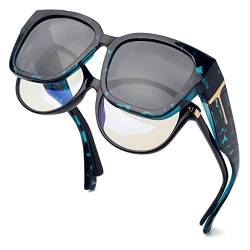 Face Shadow Polarisierte Überzieh Sonnenbrille Damen, Überbrille Sonnenüberbrille UV-Schutz Ultra Leicht Fit-Over Brille-C5 von Face Shadow