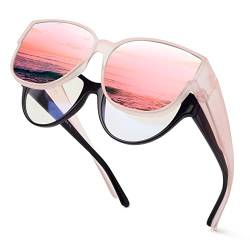Face Shadow Polarisierte Überzieh Sonnenbrille Damen UV-Schutz Überbrille Sonnenbrille für brillenträger Ultra Leicht Fit-Over Brille-C10 von Face Shadow
