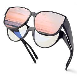 Face Shadow Polarisierte Überzieh Sonnenbrille Damen UV-Schutz Überbrille Sonnenbrille für brillenträger Ultra Leicht Fit-Over Brille-C9 von Face Shadow