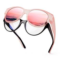 Face Shadow Polarisierte Überzieh Sonnenbrille Damen UV-Schutz Überbrille Sonnenbrille für brillenträger Ultra Leicht Fit-Over Brille von Face Shadow